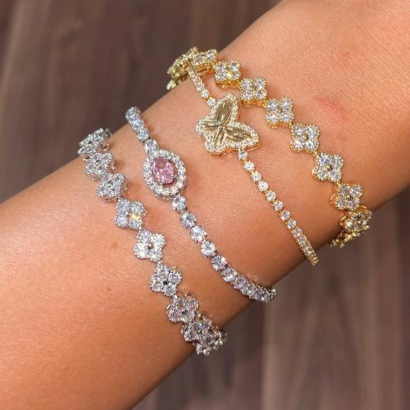 Pink Stone Tennis Bracelet