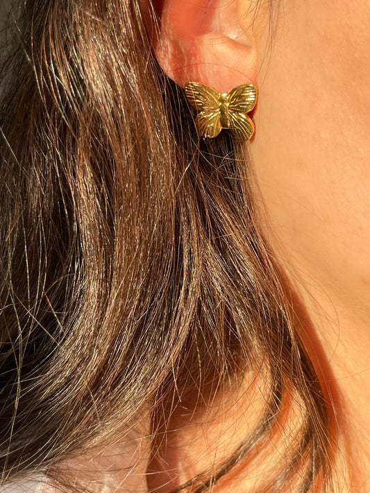 Gold Butterfly Earrings