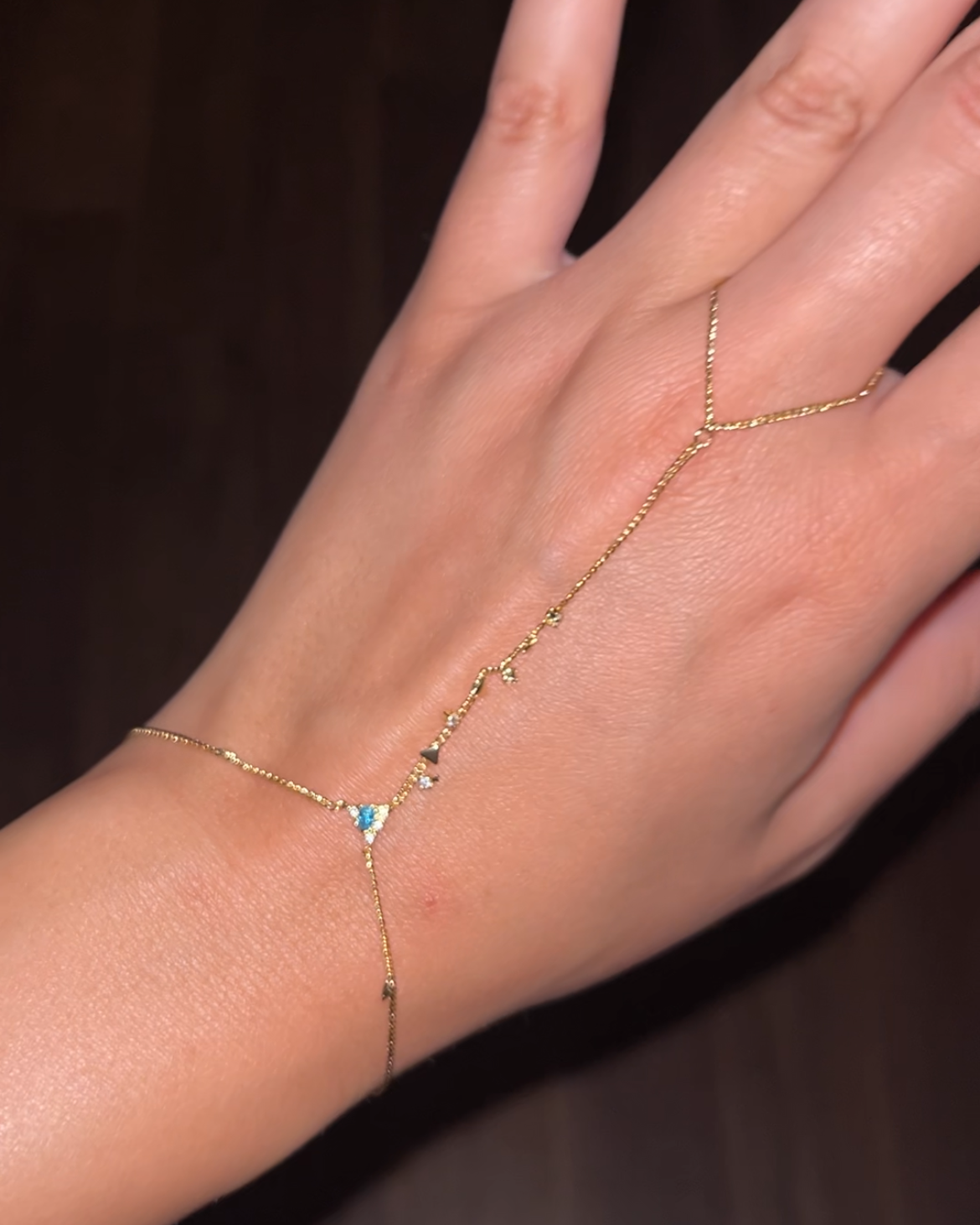 Blue Zircon Hand Chain
