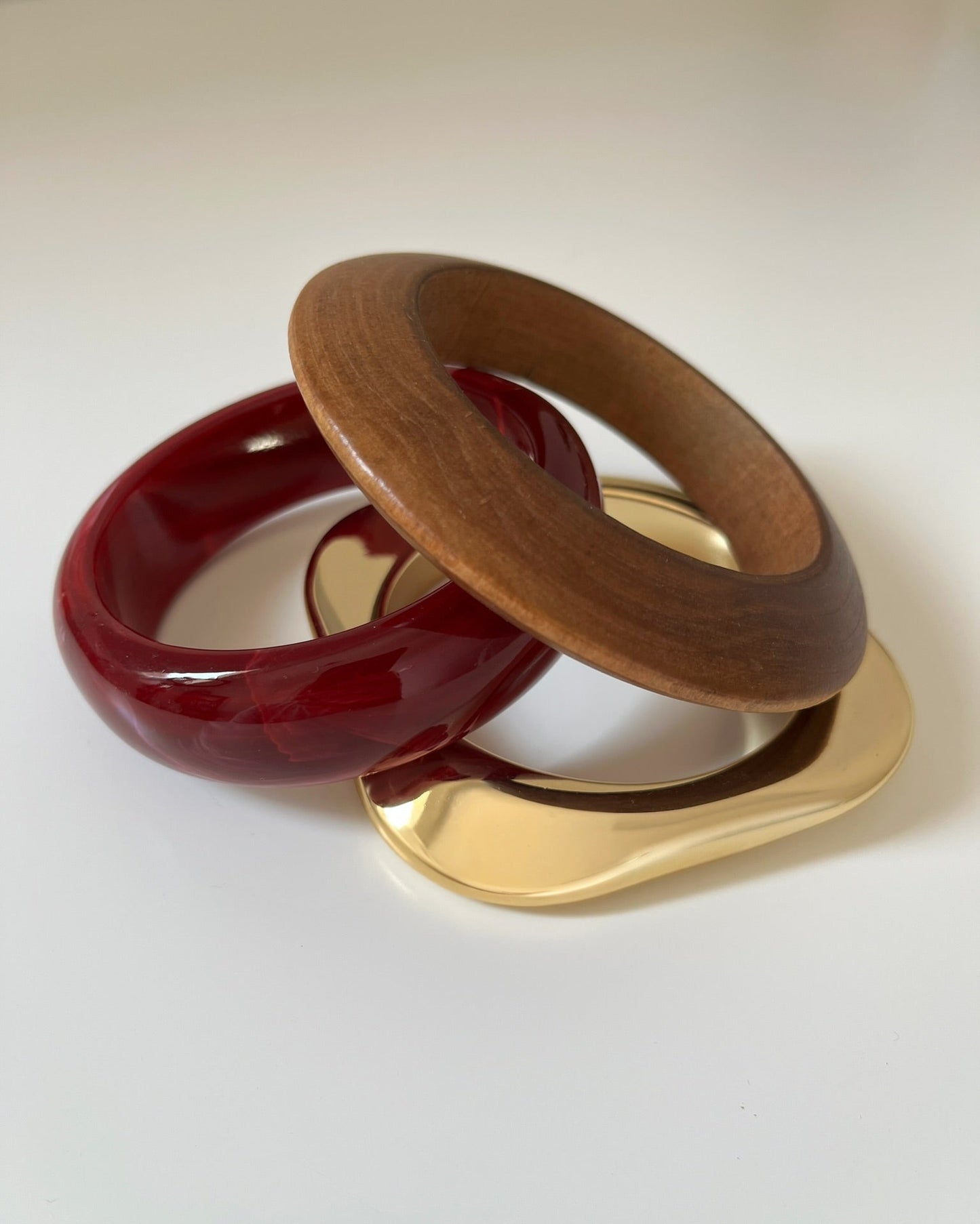 Burgundy Acrylic Bangle Set