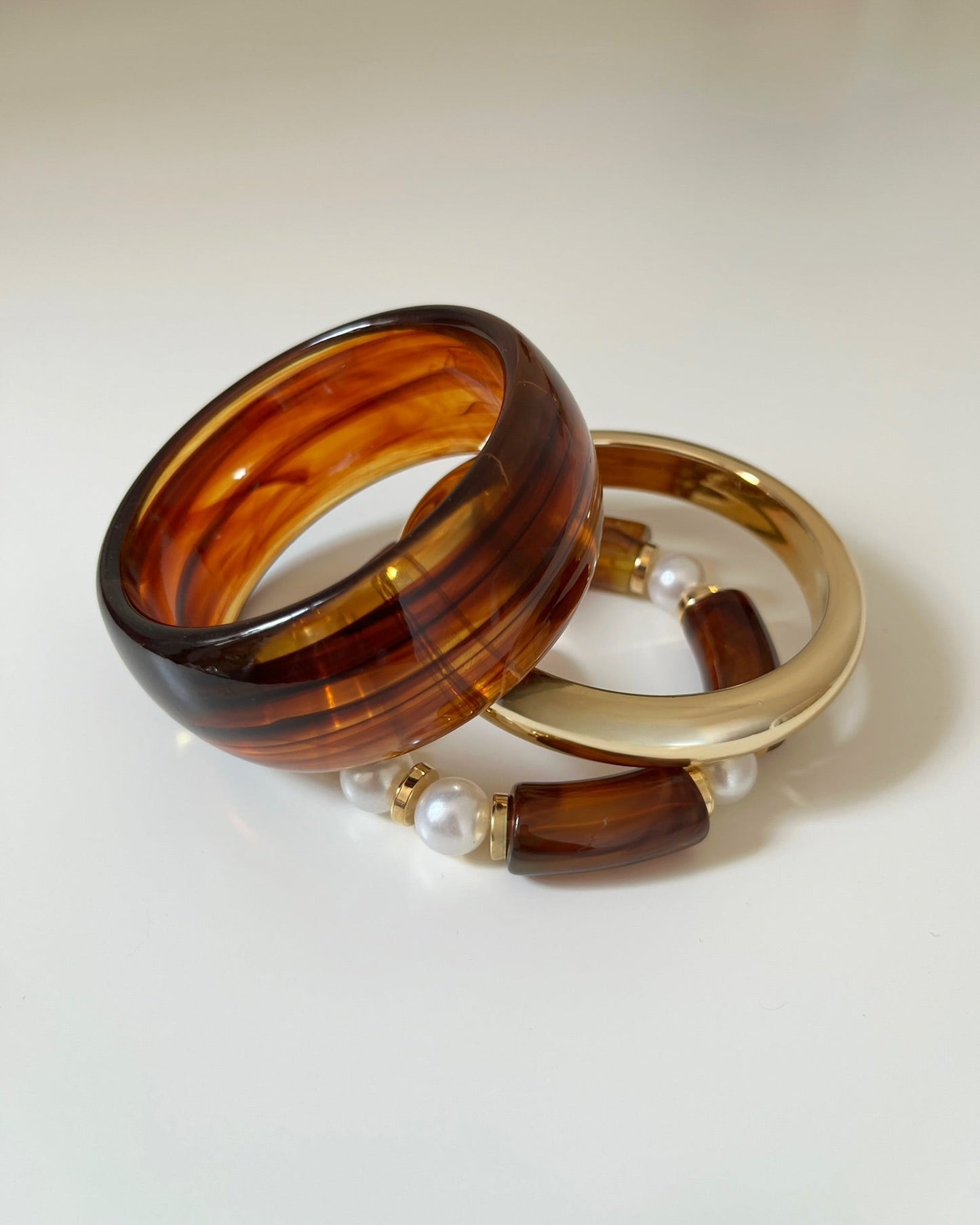 Chocolate Brown Acrylic Bangle Set