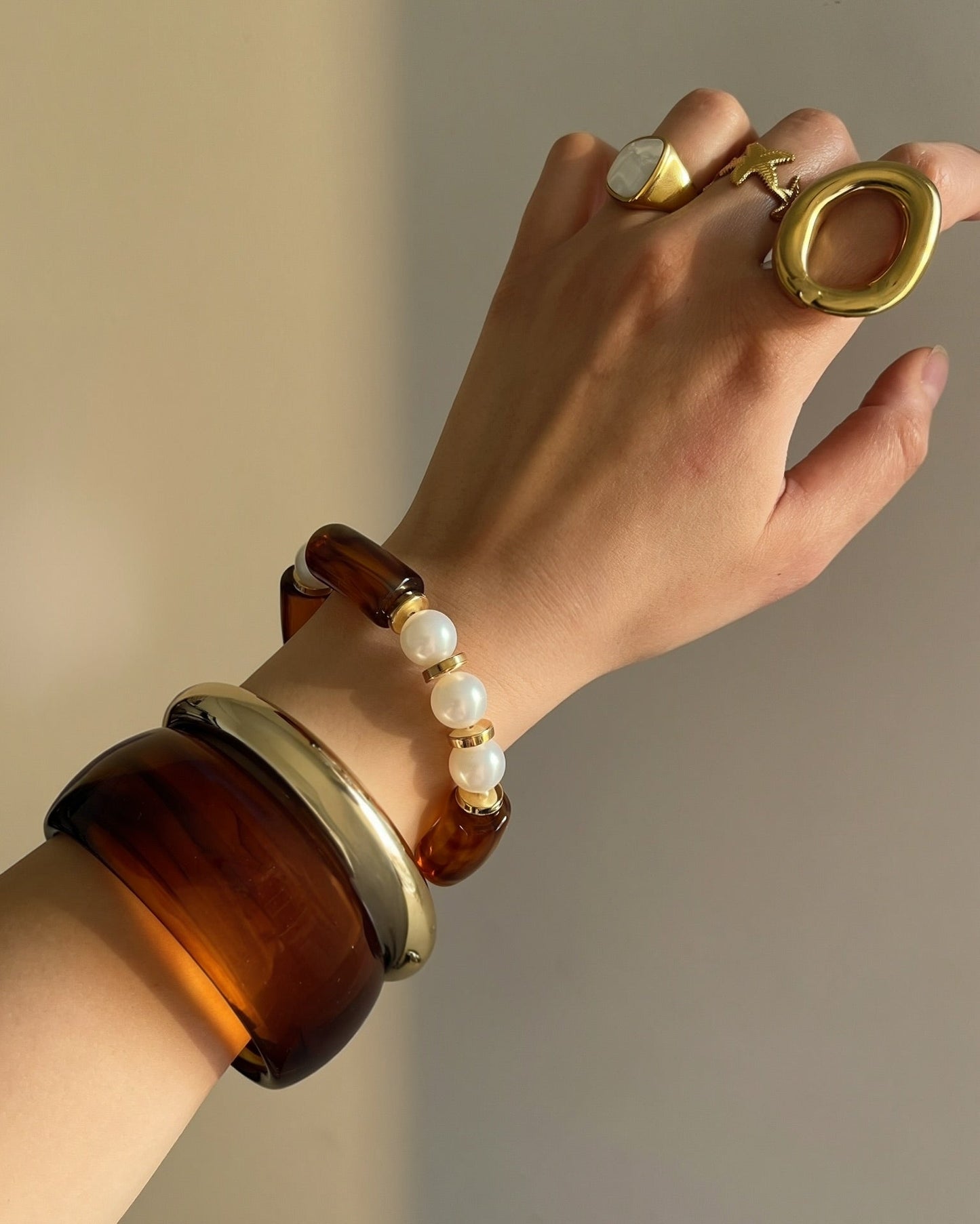 Chocolate Brown Acrylic Bangle Set