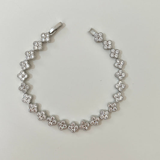Silver Van Cleef Tennis Bracelet