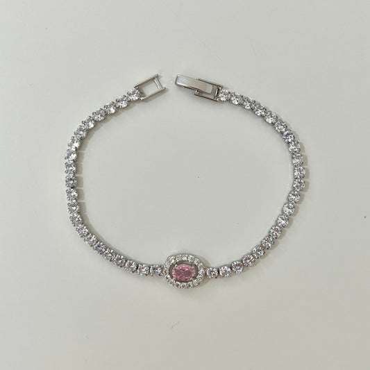 Pink Stone Tennis Bracelet